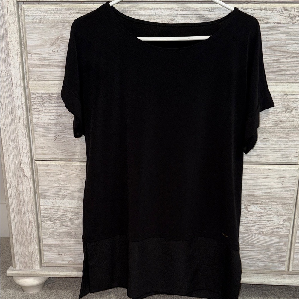 Calvin Klein Black Short-Sleeve Tunic Top